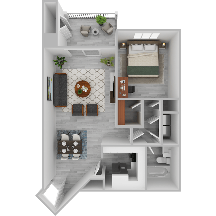 planH_99104.png - Plan H- 1 bed 1 bath