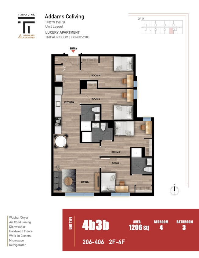 Floor Plan - Unit 406
