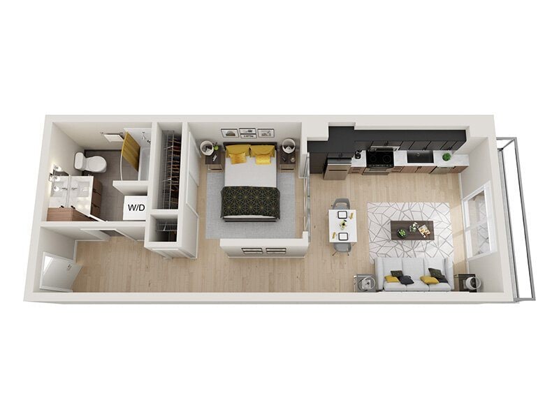 Floor Plan - 1x1 L