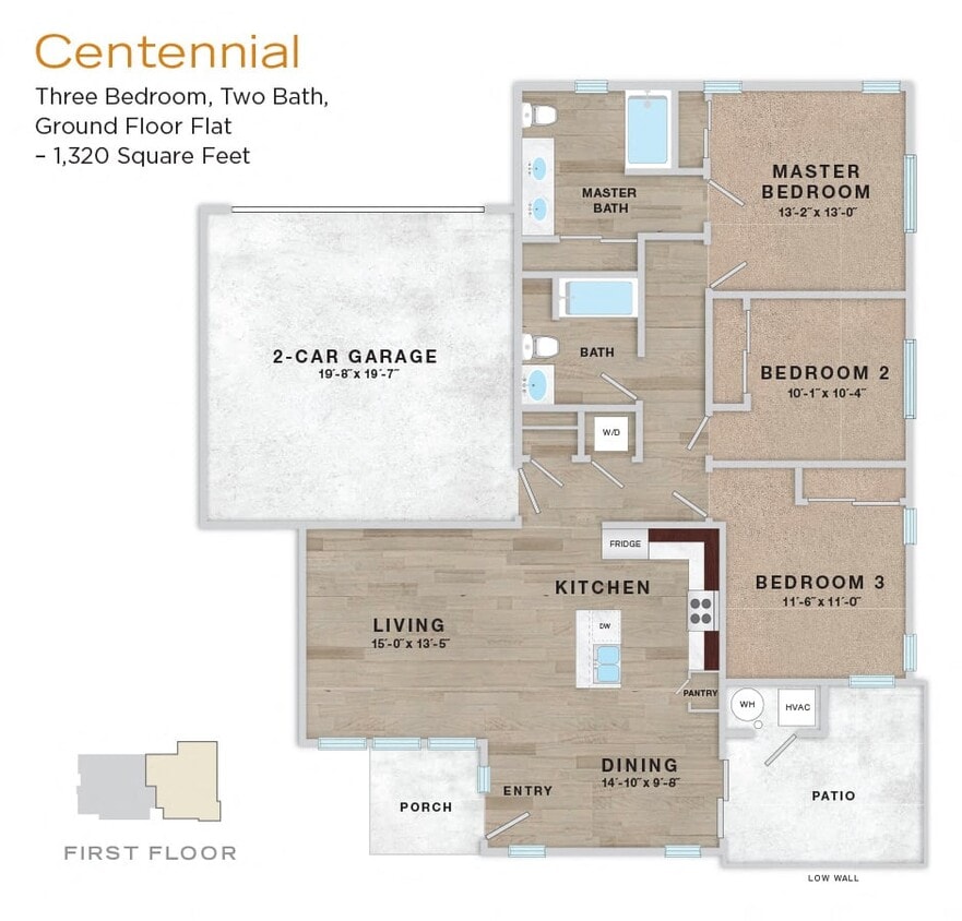 Floor Plan - Park - Centennial 3/2