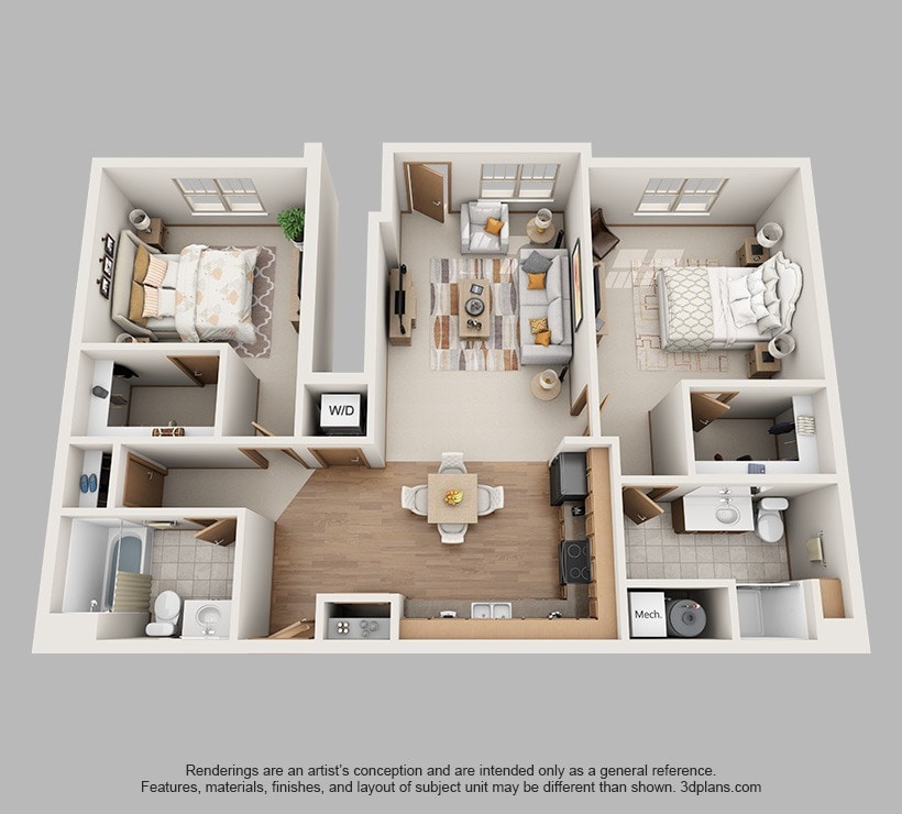 Floor Plan - 2-Bedroom Standard with Garage