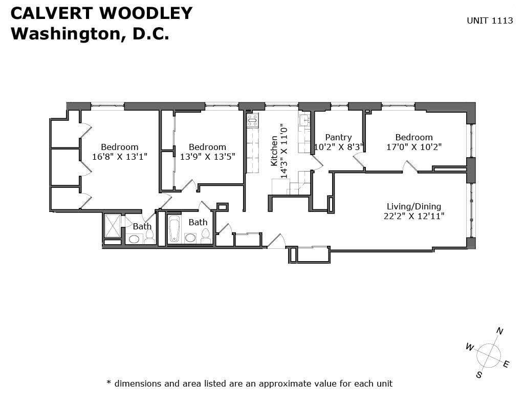 Floor Plan - 1600 sqft 3 Bed 2 Bath