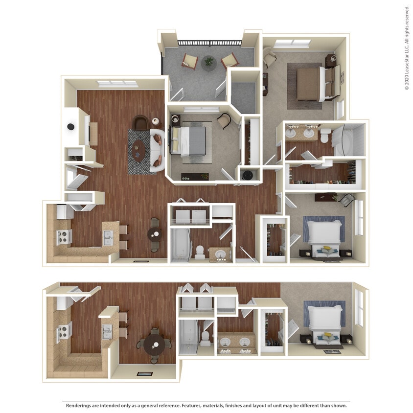 Floor Plan - 3 Bed 2 Bath 1607 SqFt (1447 Net)