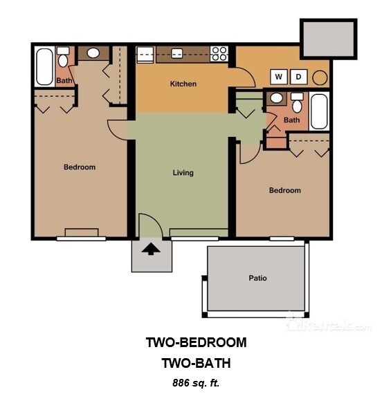 Floor Plan - Two Bedroom/Two Bath