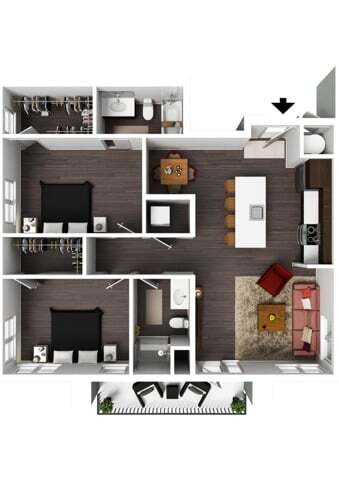 2 Bedroom C - Galahad - Furnished