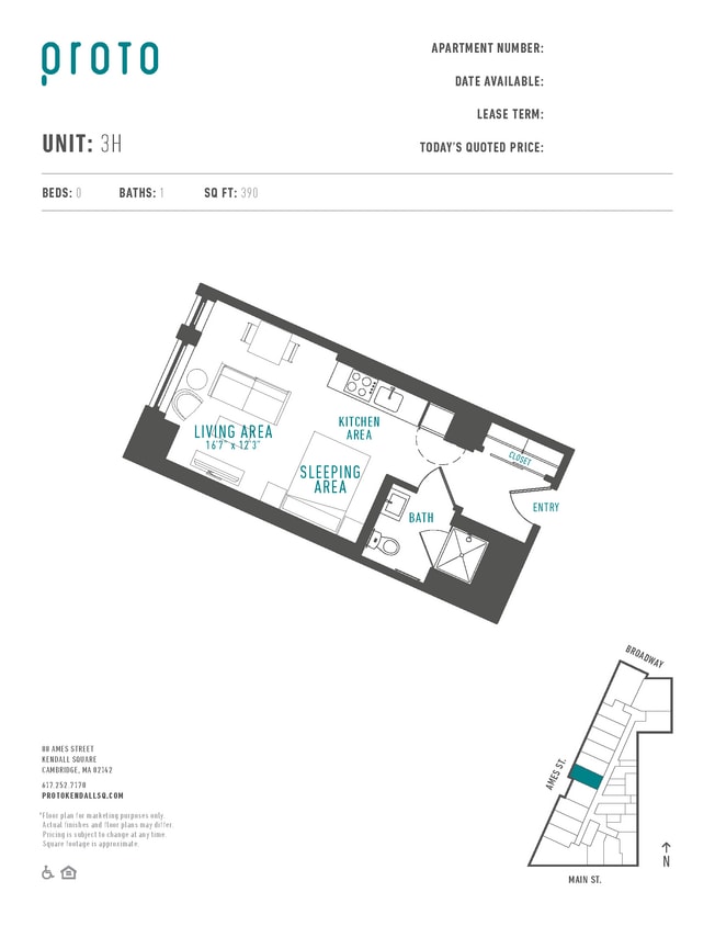 Floor Plan - Studio-3H