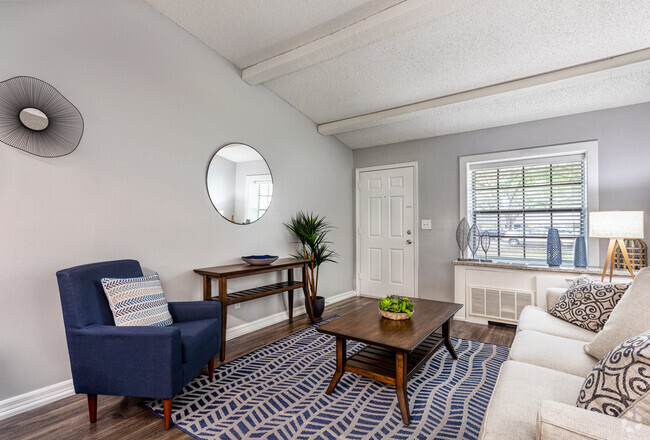 The Red Wood - 1BD/1BA - 675 SqFt - Living Room - Sherwood Oaks