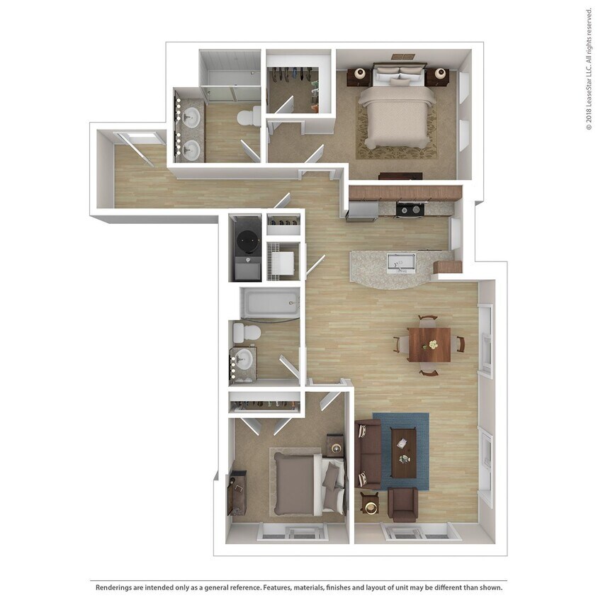 Floor Plan - Opus 2 Bedroom B1