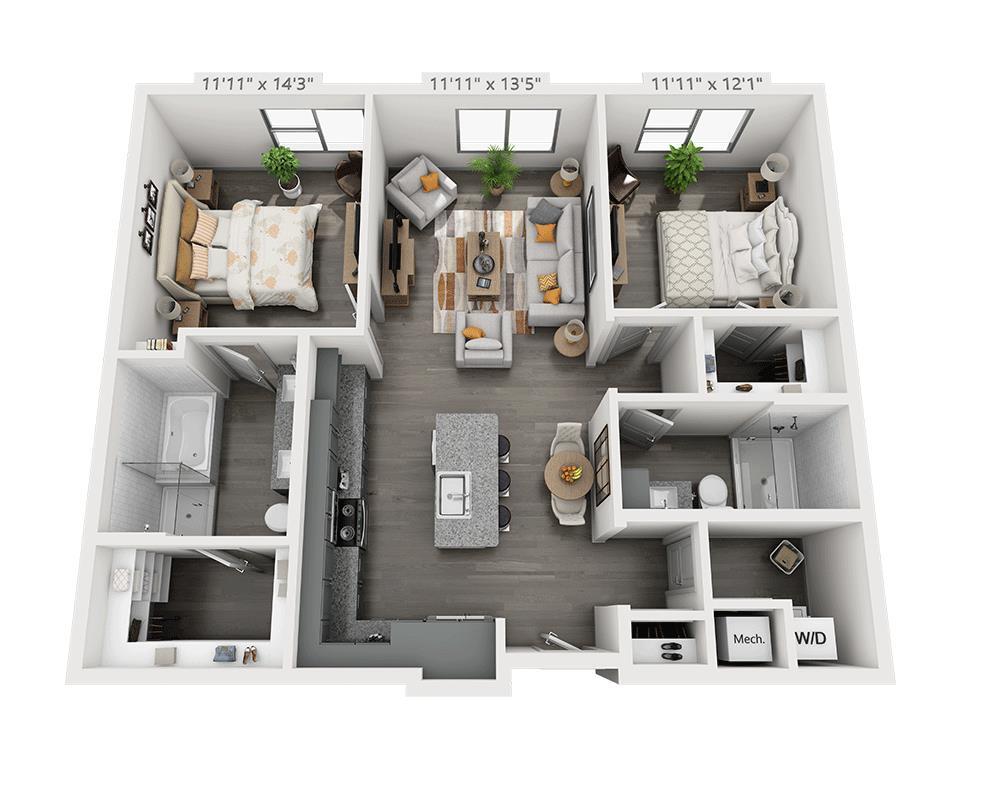 Floor Plan - Two Bedroom B2F-II