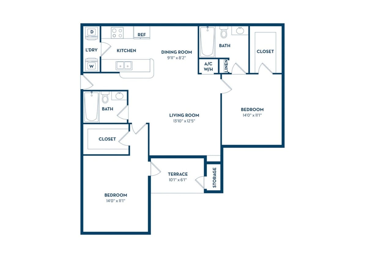 2 Bed, 2 Bath - B3