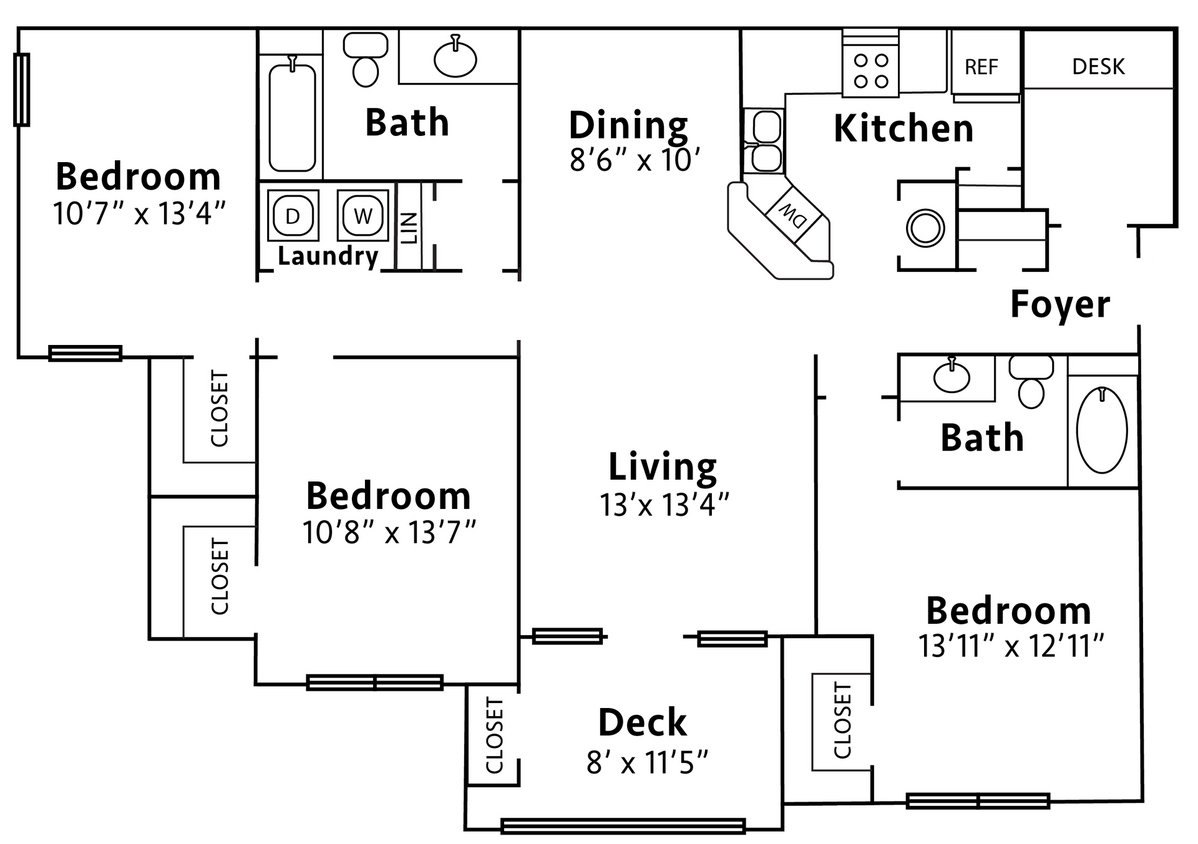 Floor Plan - The Walden -1,532SF