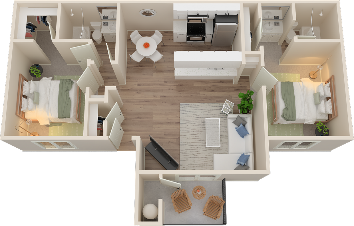 Floor Plan - 2 Bed 2 Bath A