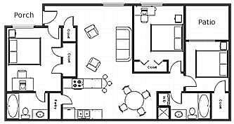 3BR/2BA - 3 Bedroom, 2 Bathroom T2 DOWN