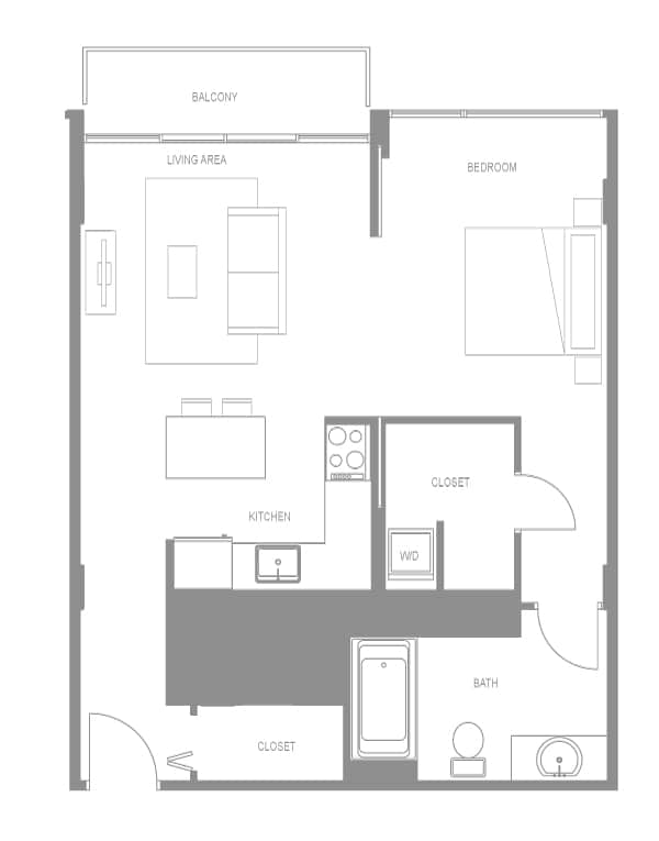 Floor Plan - Navona One Bedroom Flat B