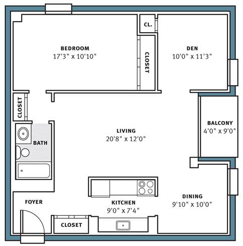 Floor Plan - 1B-E