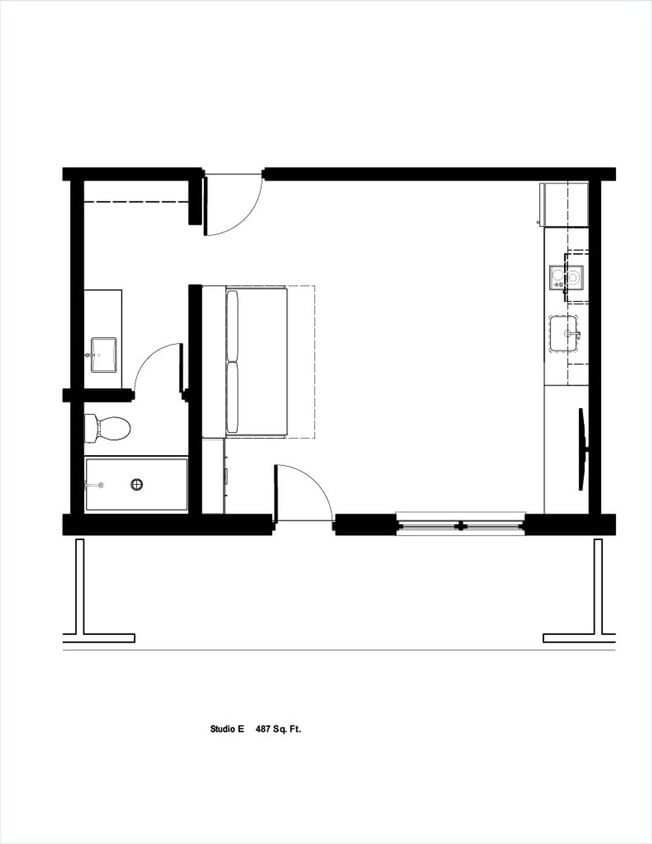 Floor Plan - Studio E (w/ patio)