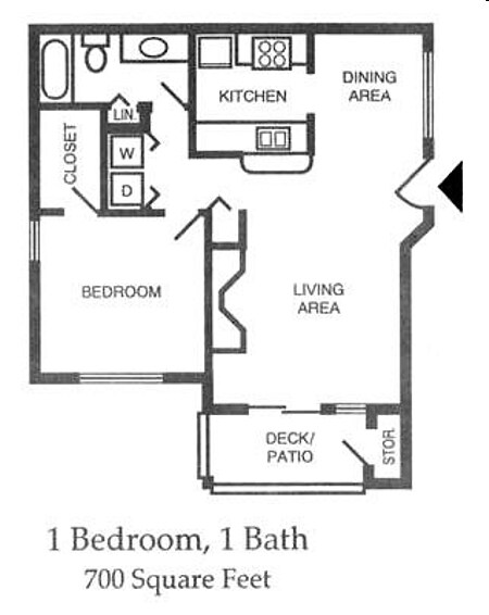 1BR/1BA - 1 Bedroom 1 Bath