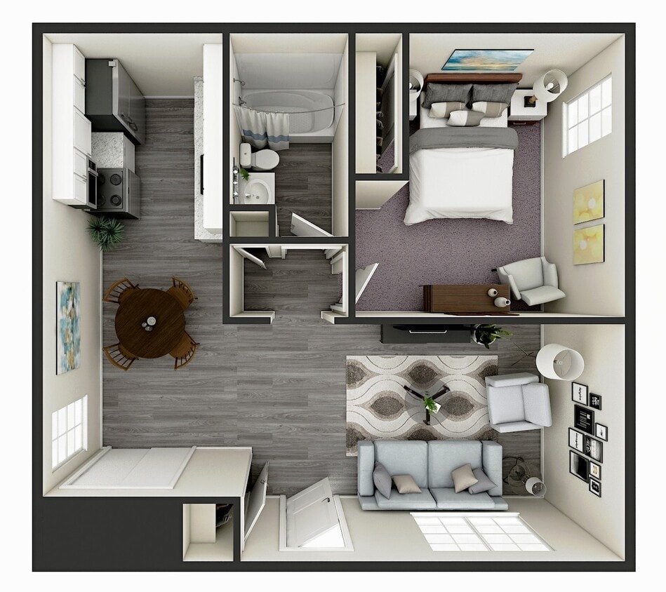 Floor Plan - 1BR 1B Premium
