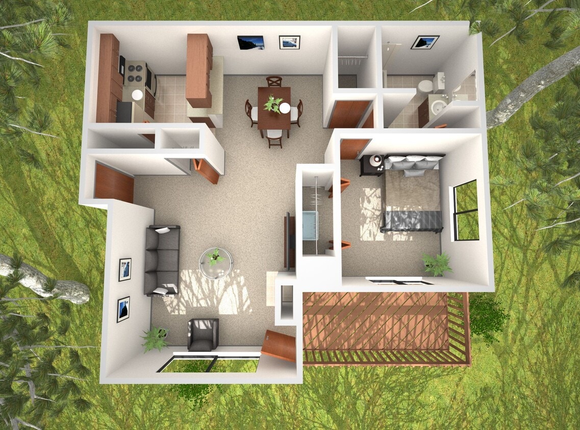 Floor Plan - 1 Bedroom Cottonwood