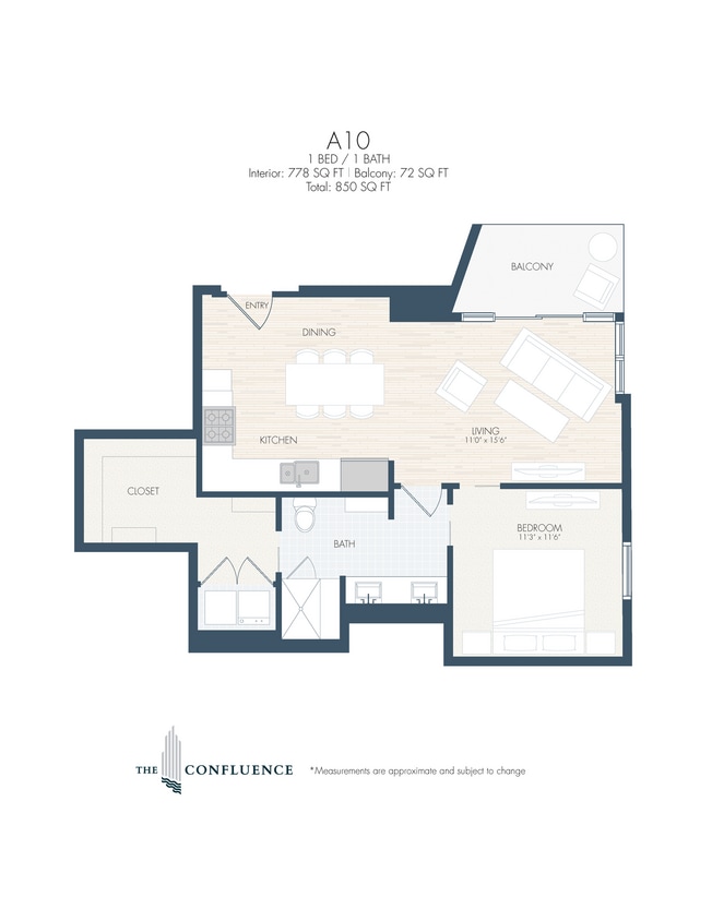 Floor Plan - A10 | Tower 1 Bedroom