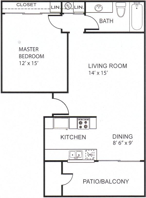 Floor Plan - B 692 SF Casa Ruiz