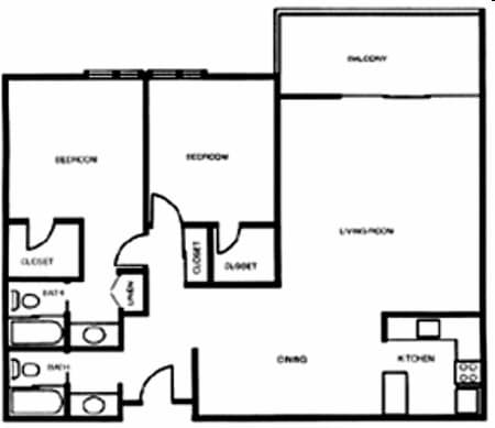 2BR/2BA - 2x2 EXL