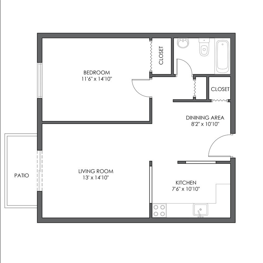 Floor Plan - 1 Bedroom