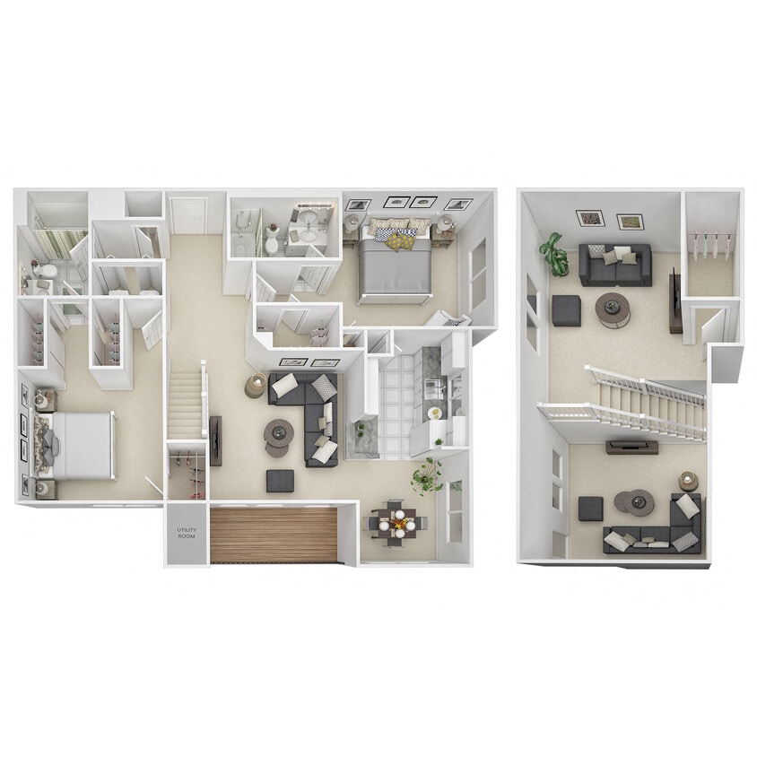 Floor Plan - 2 Bed 2 Bath Loft - BL1