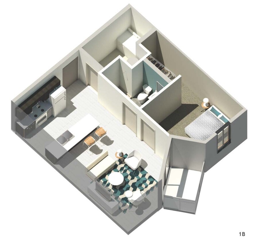 Floor Plan - 1 Bedroom 1 Bathroom