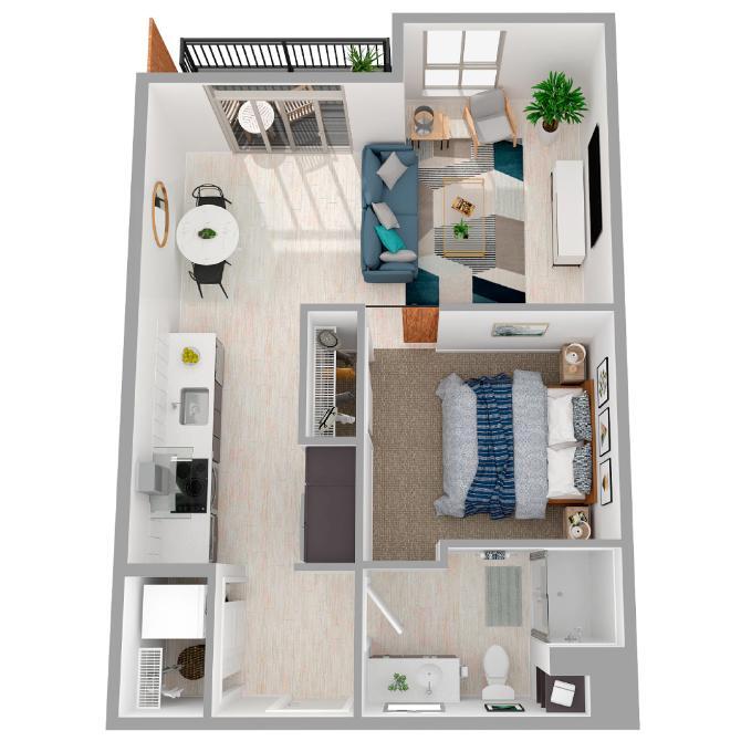 Floor Plan - 1 Bed/1 Bath Urban-a66.1