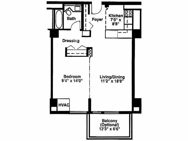 1 Bedroom - Conv. 1 - 1 Bedroom Large Riverfront Unfurnished