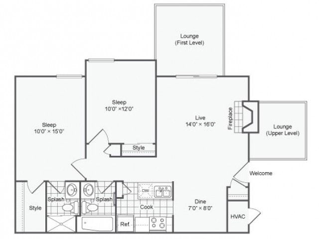 Stirling | 891 Square Foot Two Bedroom - Stirling