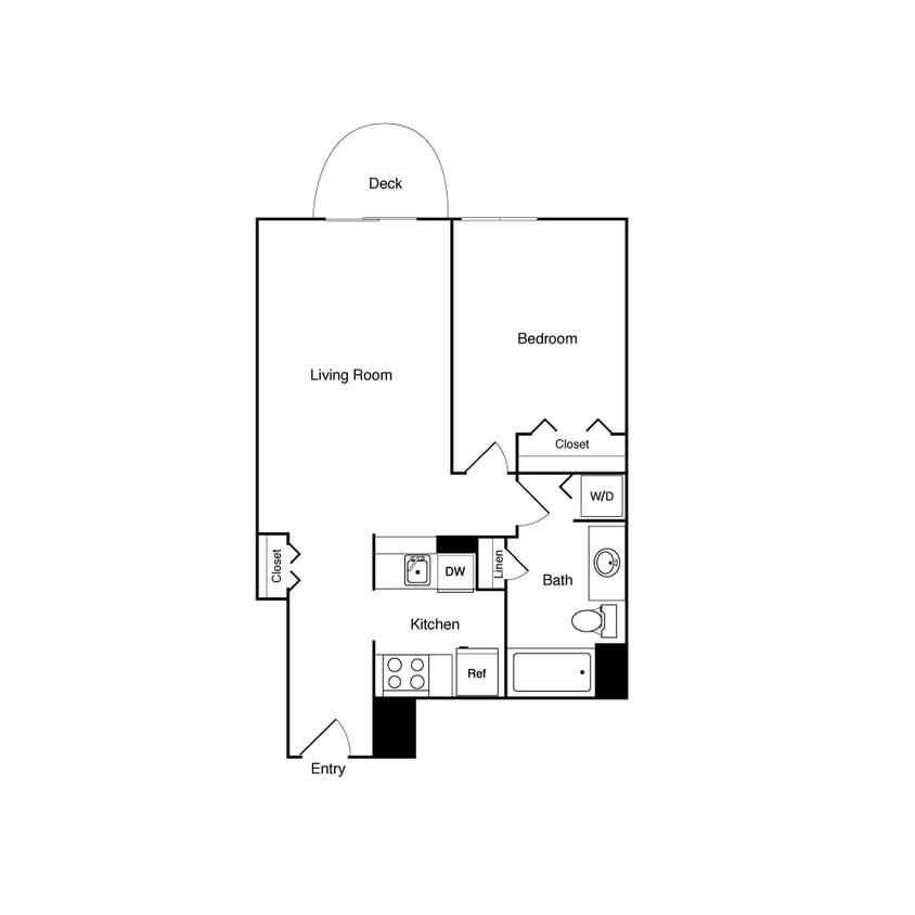 Floor Plan - 1 Bed 207 SE