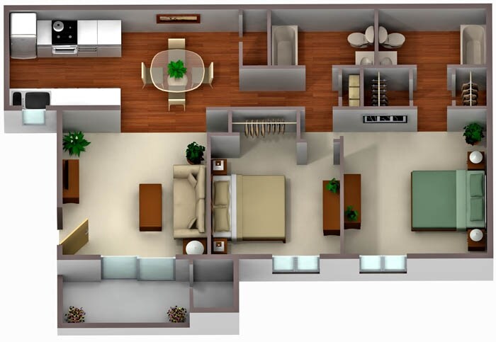 2 Bedroom Upstairs - 2x2 Classic