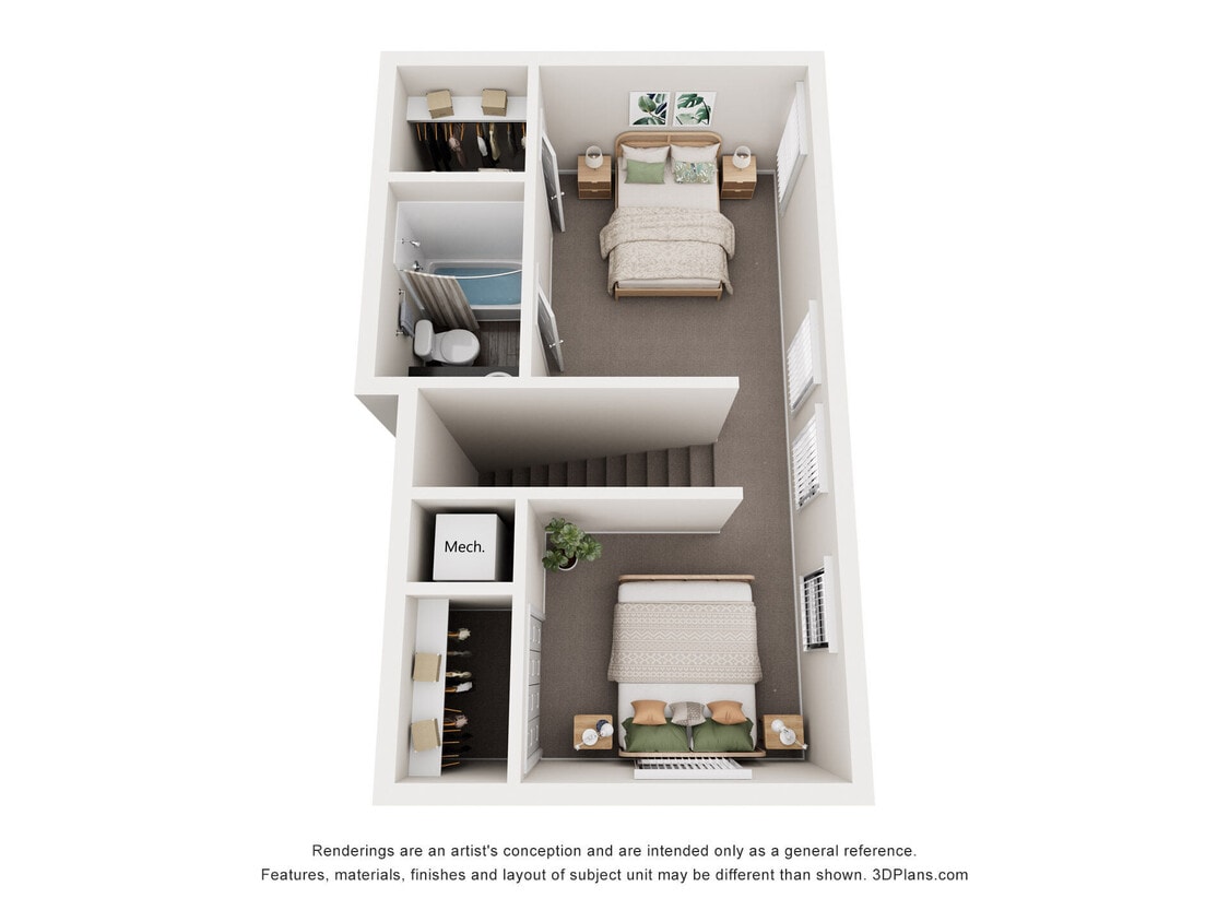 Floor Plan - 3 Bedrooms, 2 Baths & Den