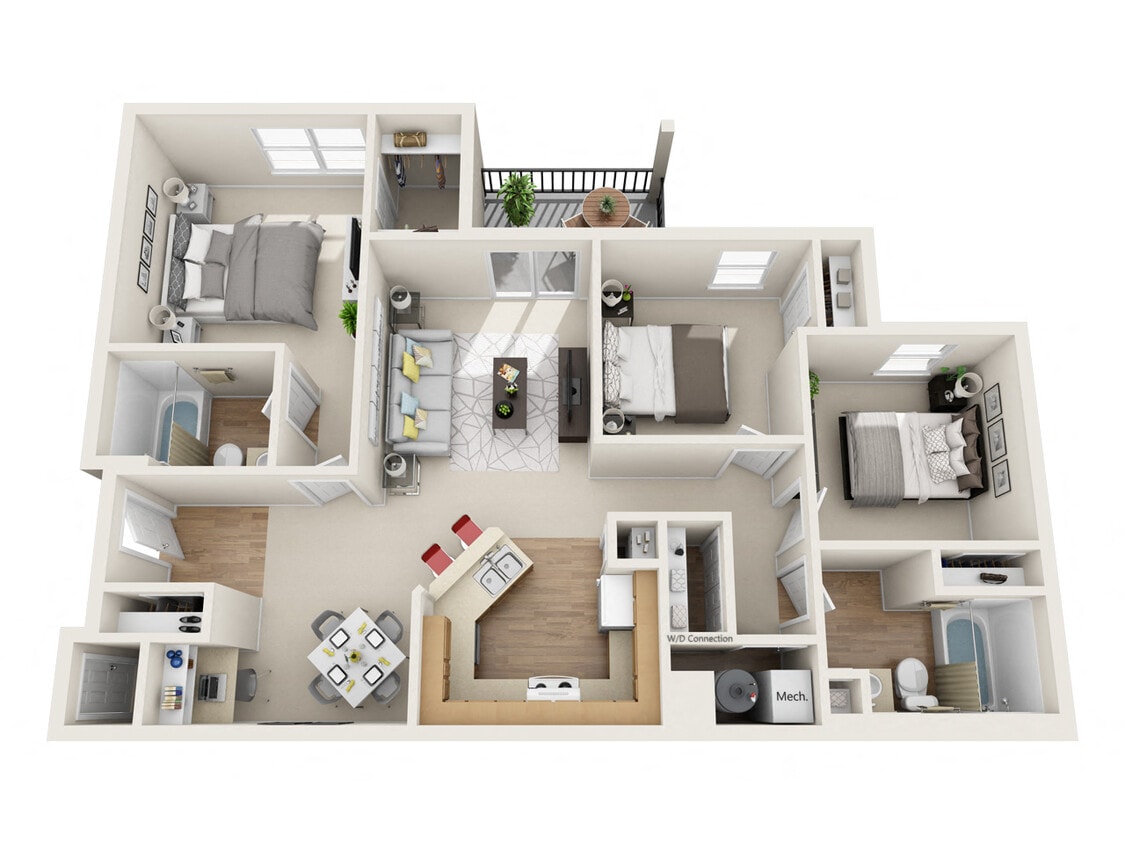 Floor Plan - Loveland  3 Bedroom 2 Bathroom (II)