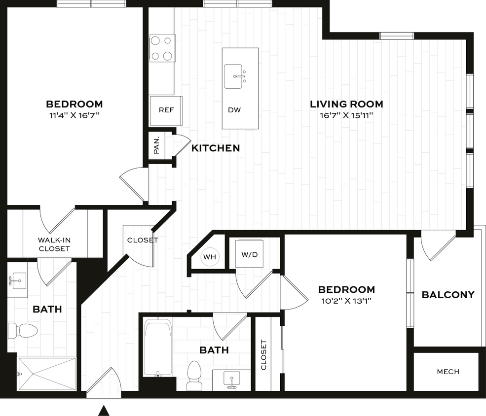 Floor Plan - 2 Bed/2 Bath-F2