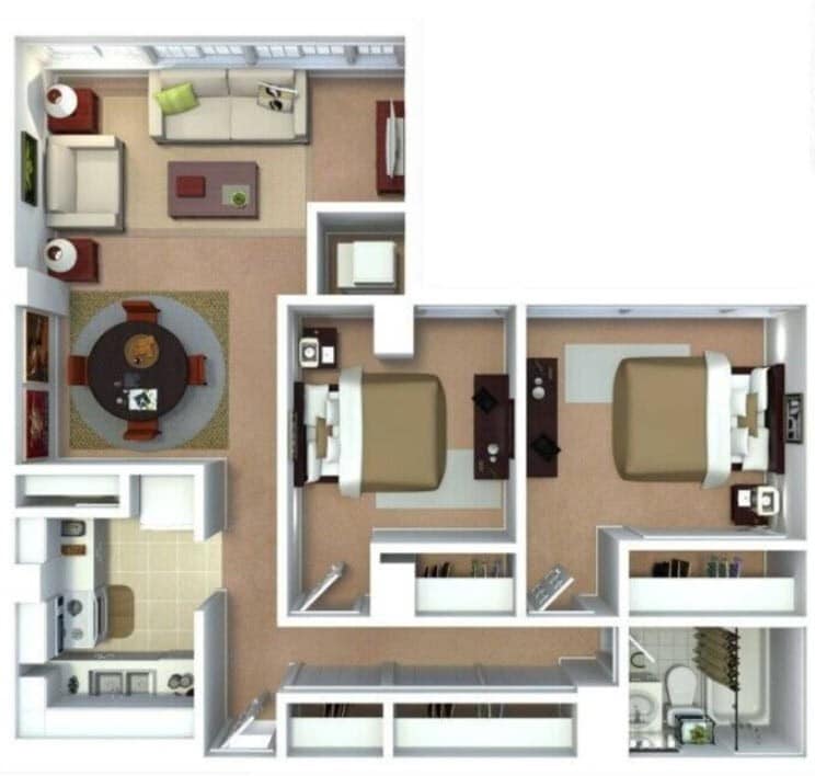 Floor Plan - 2BR - 1BTH