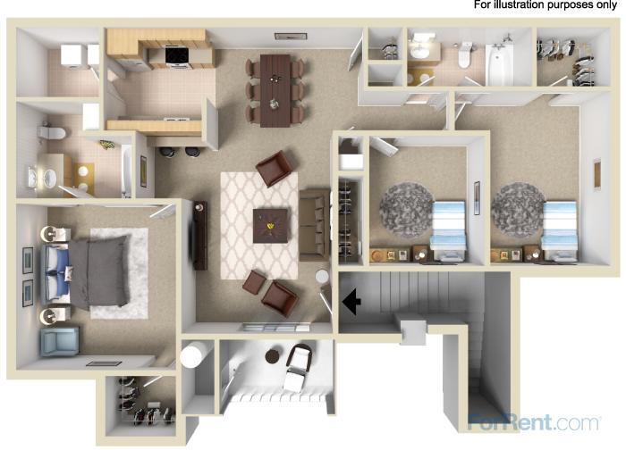 Floor Plan - Three Bedroom - Renovated