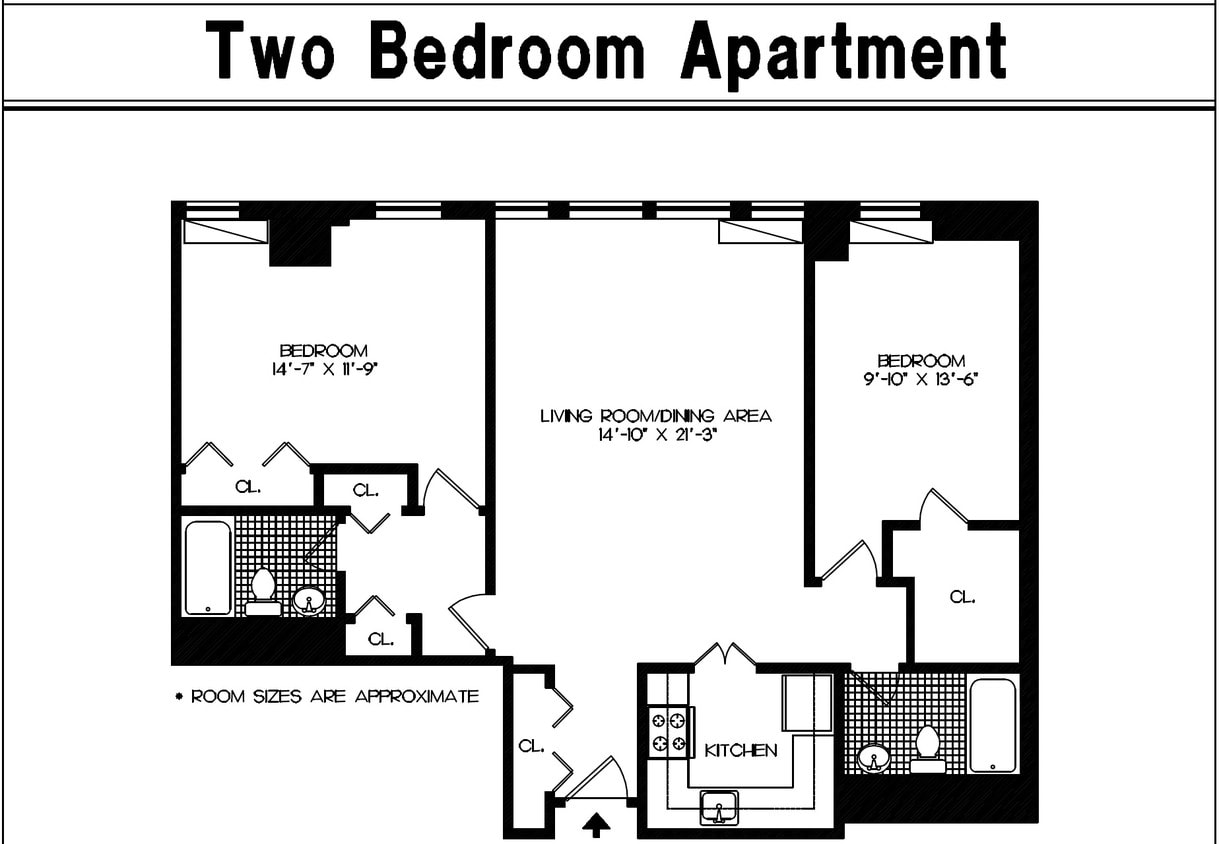 Floor Plan - 2bed