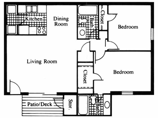 2BR/2BA - 2 Bedroom