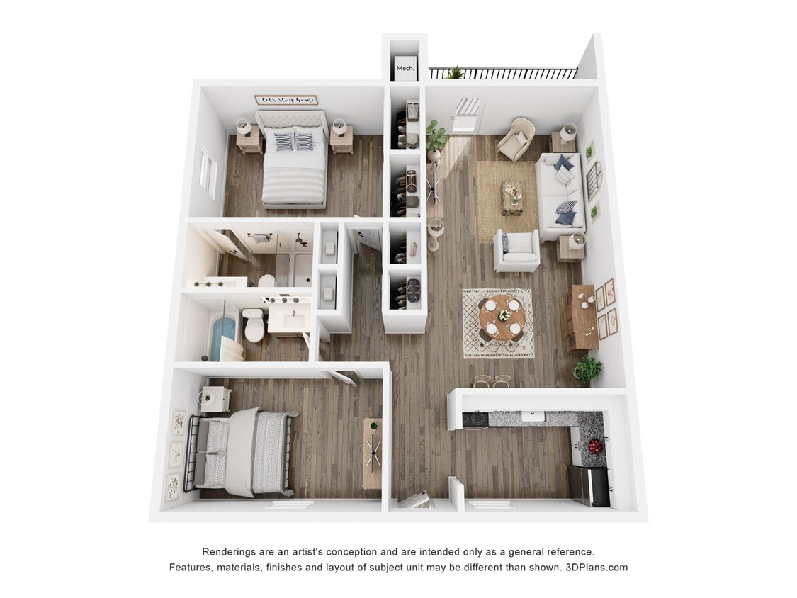 B2 - 2 Bed - 2 Bath - 877 Sq.ft. - B2 | 2 Bed | 2 Bath | Classic
