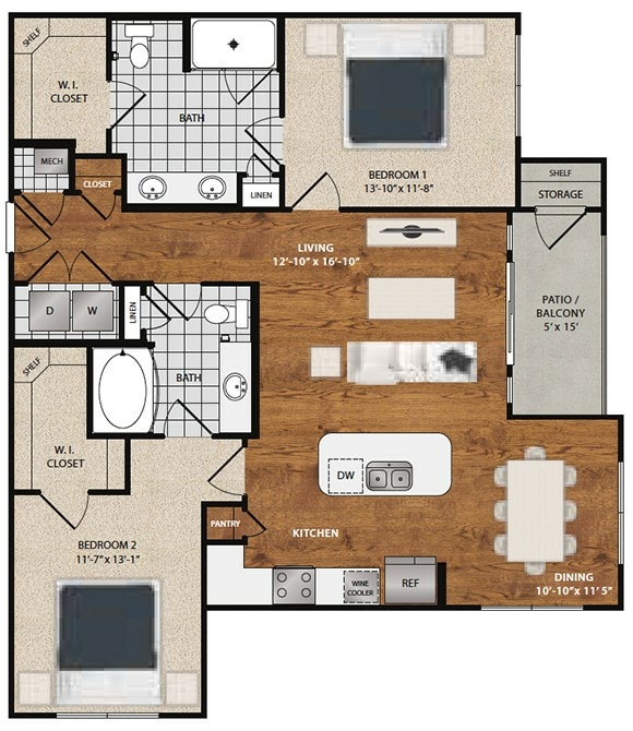 BUTTERCUP.jpg - B4 - Buttercup - 2 Bedroom 2 Bathroom