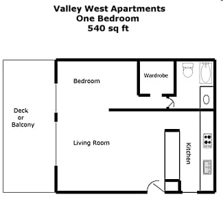 1BR/1BA - One Bedroom 