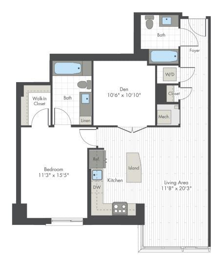 Floor Plan - 2 Bed/2 Bath-L