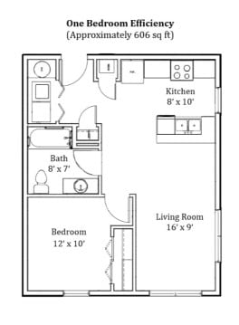 Efficiency - 1 Bedroom Efficiency