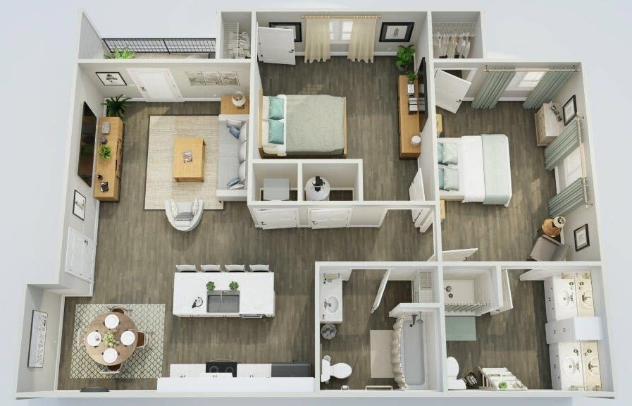 Floor Plan - 2 Bed 2 Bath