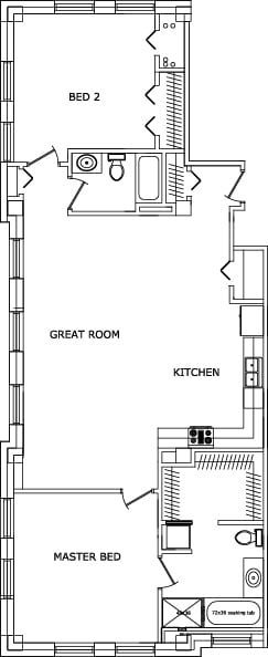 Floor Plan - 2 Bed | 2 Bath