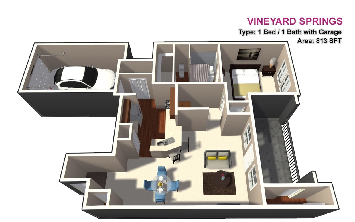 1 BED / 1 BATH w/ Garage - 1 BED / 1 BATH  w/ Garage