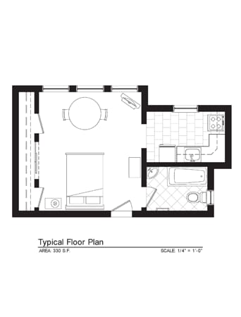 Floor Plan - Cornelia Suites Studio